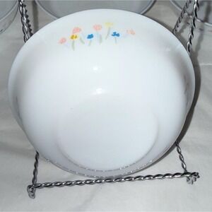 Arcopal Coupe Cereal Bowl Pastoral‎ Set 4 White 6" Pastel Tulips Vintage France